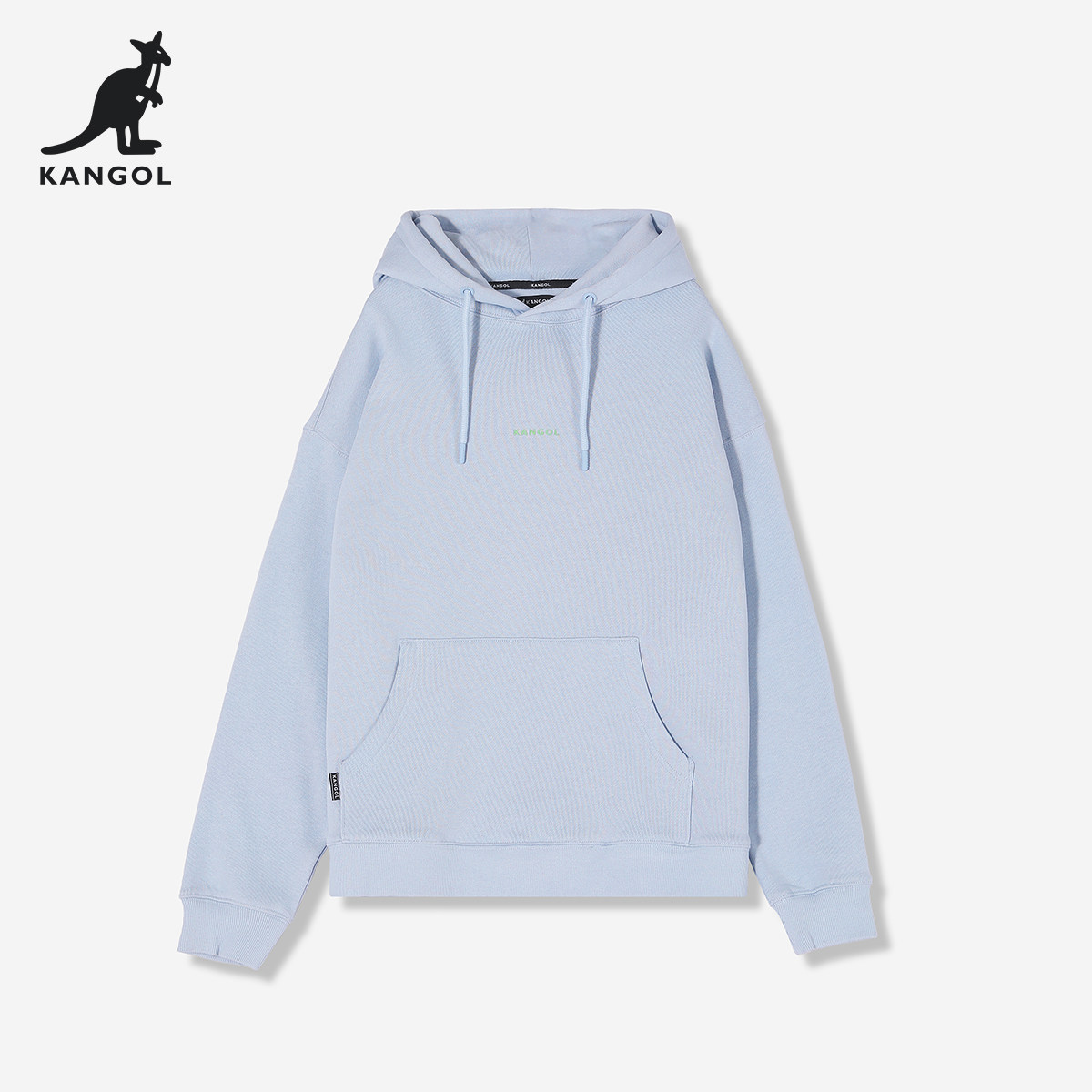 KANGOL情侣连帽卫衣女秋冬加绒韩版慵懒宽松百搭字母印花休闲上衣