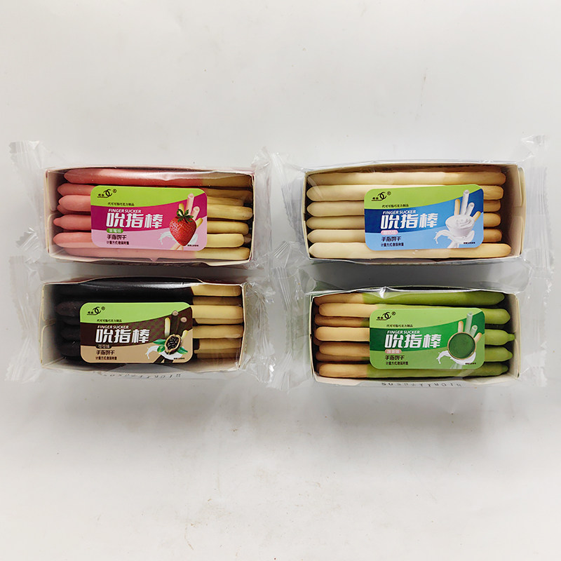 利欣吮指棒草莓味酸奶味抹茶味可可味代可可脂巧克力制品手指饼干