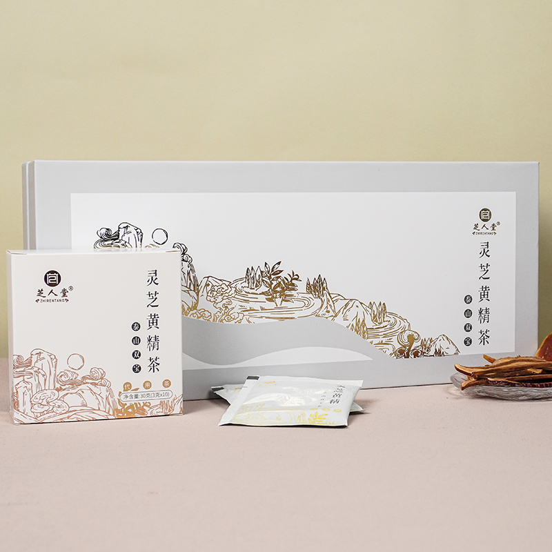 芝人堂牌黄精灵芝双宝茶90克礼盒装 礼盒