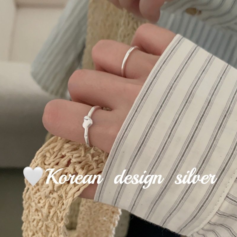 韩版东大门亮银设计ins风小众气质耳饰 S925纯简约爱心戒指高级感,饰品/流行首饰/时尚饰品新,耳环,淘宝优惠券,粉丝福利购,淘宝优惠卷