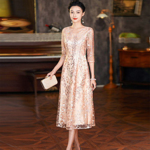 高端小个子喜婆婆婚宴装礼服显瘦