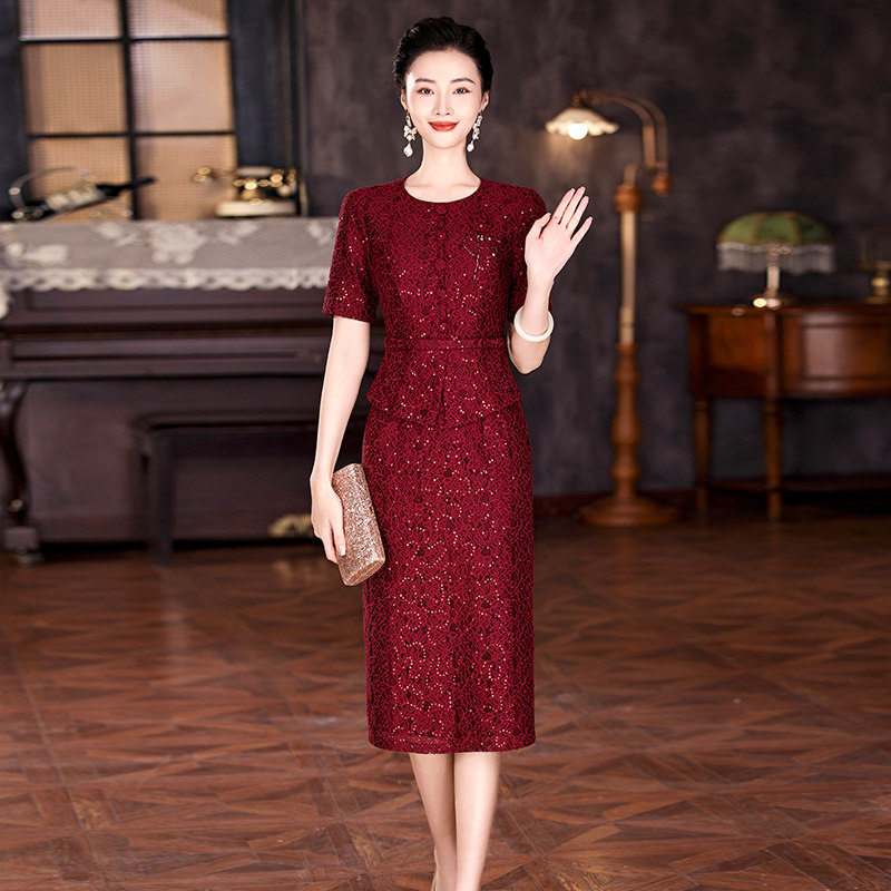 高端轻奢喜婆婆宴会礼服裙高级感女装2026新款新款高贵蕾丝连衣裙