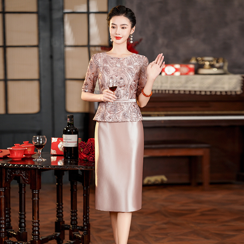2025新款喜婆婆婚宴装小个子显高