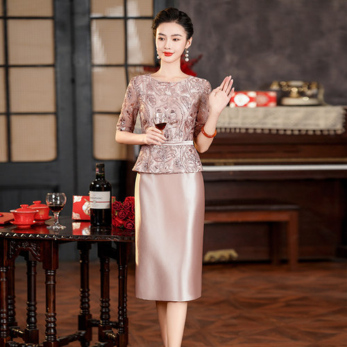 2026新款喜婆婆婚宴装小个子显高