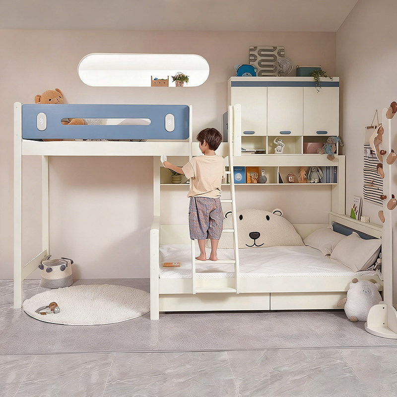交错上下床全实木儿童床交错式错位型上下床高架床上下交错双层床