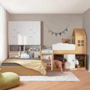 考拉森林儿童床多功能组合高低床半高床榻榻米错位上下床套房组合