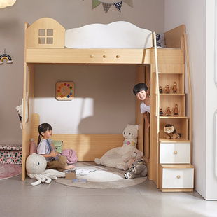 考拉森林高架床架子床上床下空儿童床小户型上床下桌带衣柜书架