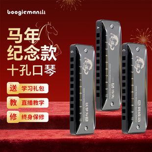 Boogieman蓝调布鲁斯十孔口琴10孔C调马年纪念款初学者送礼paddy