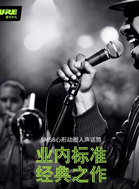 Shure舒尔SM58S动圈麦克风直播舞台演出K歌专业话筒JBL无线话筒