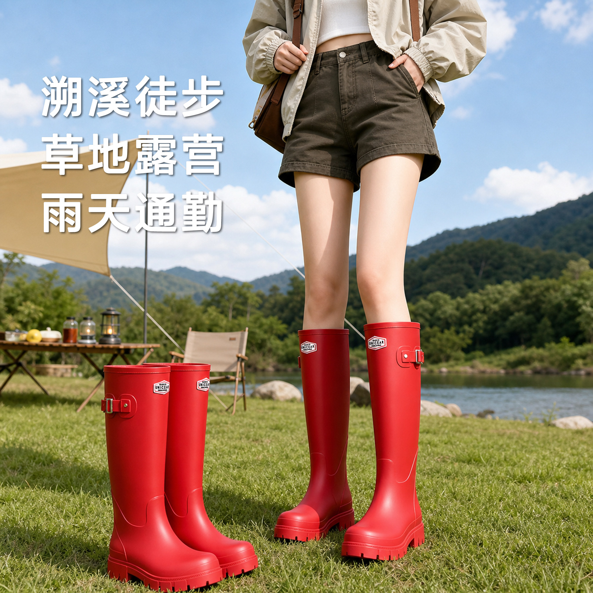 2026新款时尚雨鞋轻便防滑软底图片
