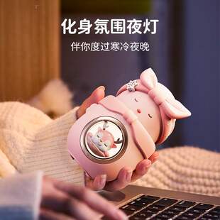 新款 智能感温暖手宝充电宝二合一卡通雪宠暖手宝便携舞阳万代