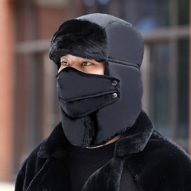 冬季帽子男冬天户外骑行保暖帽子