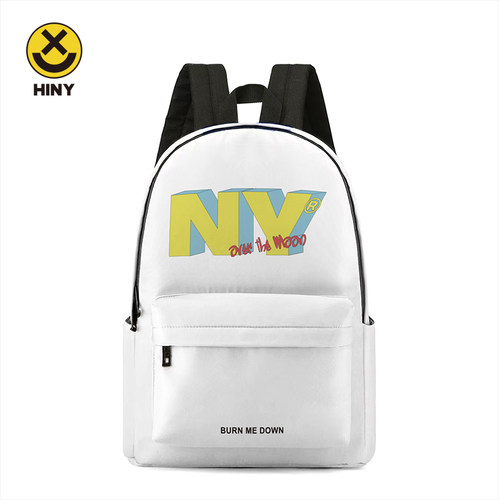 HINY字母印花通勤双肩包学生