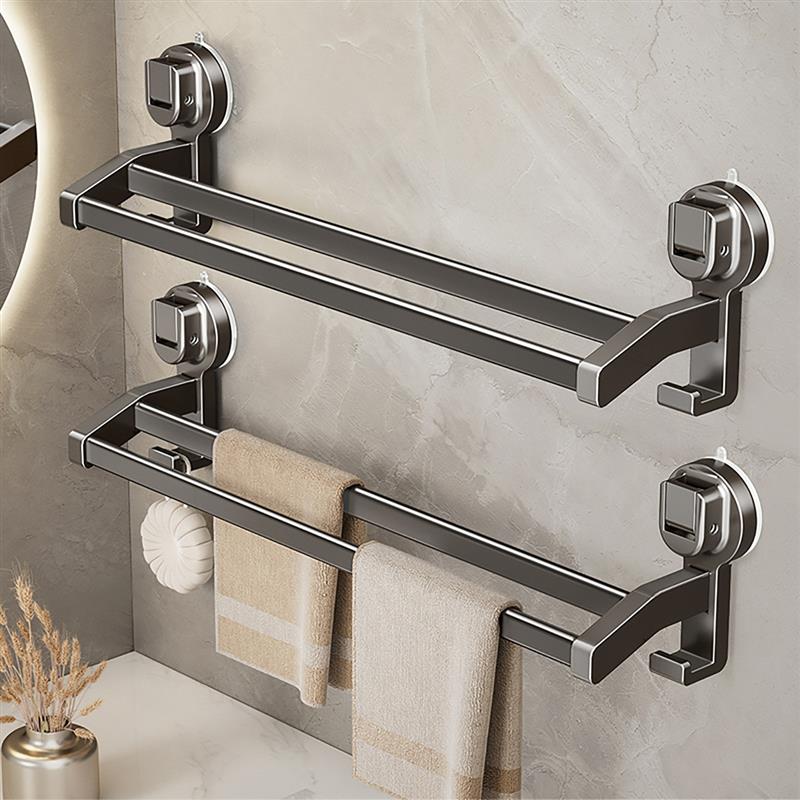 德国品质蓝藤吸盘毛巾杆浴室免卫生间架单杆阳台双杆带钩收纳吸盘