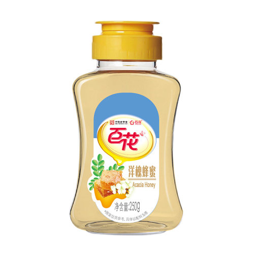 百花牌蜂蜜挤压瓶口设计