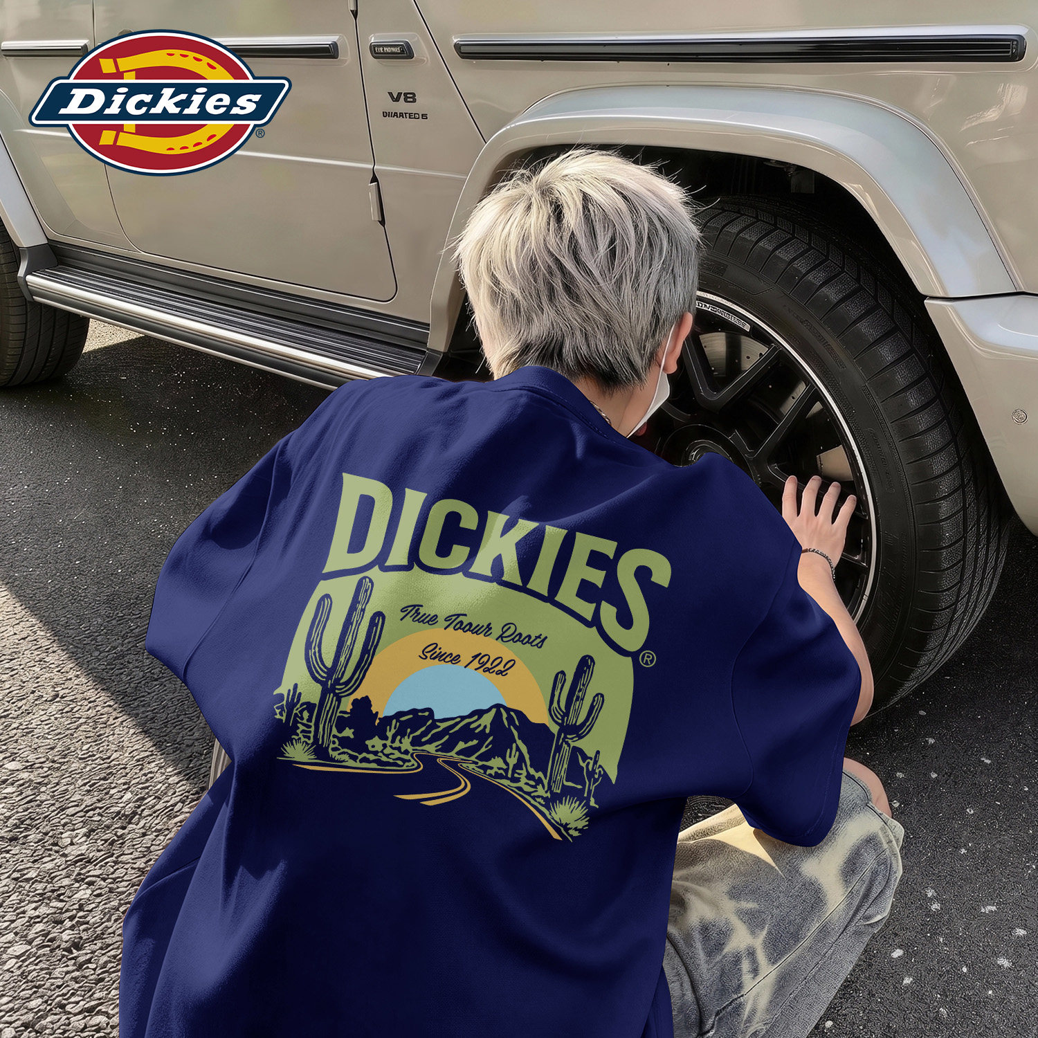 Dickies短袖T恤男蓝色重磅青少年百搭上衣2026新款夏季美式半袖男