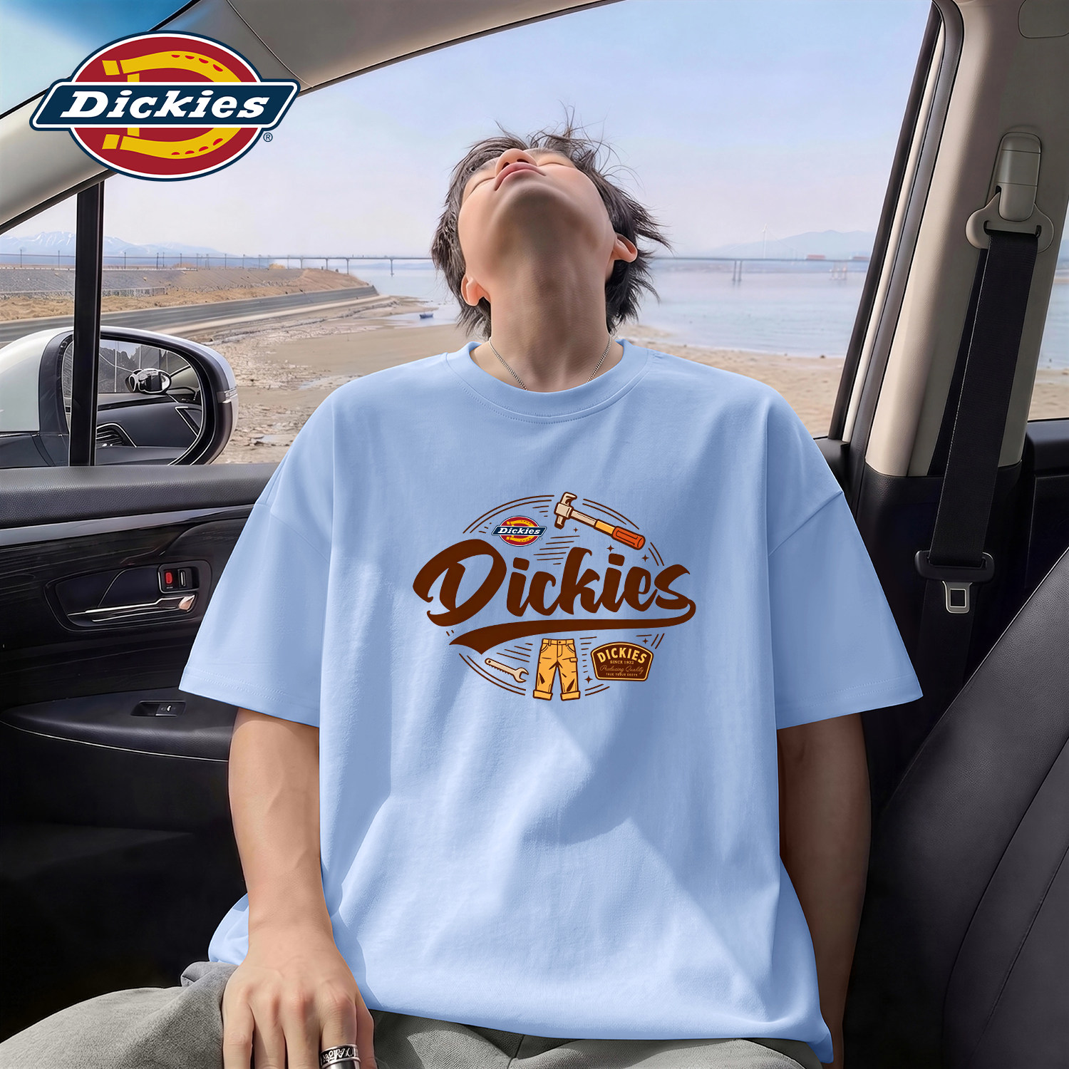 Dickies纯棉短袖T恤男青少年美式宽松上衣百搭潮流学生夏季衣服男