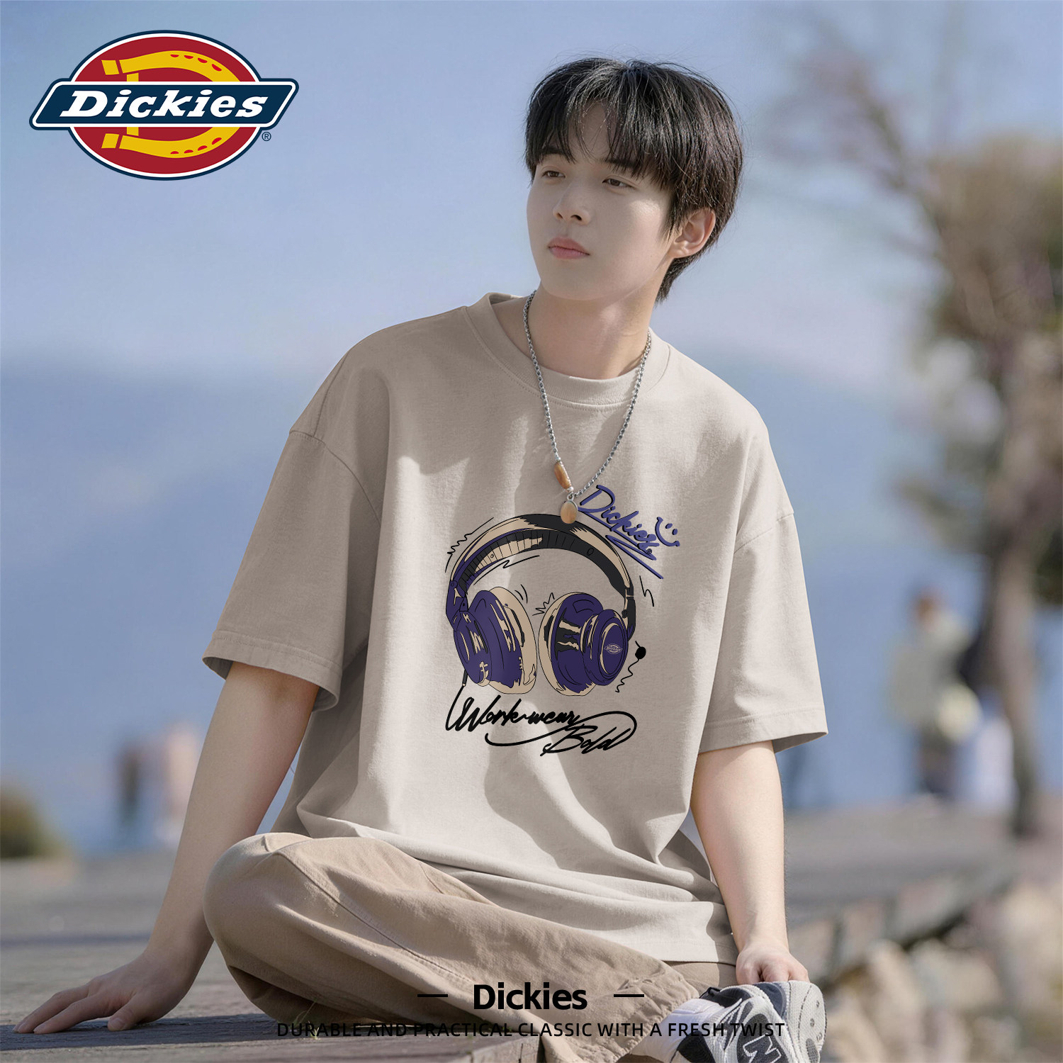 Dickies美式短袖T恤男重磅纯棉2026新款夏季宽松上衣男士五分袖潮