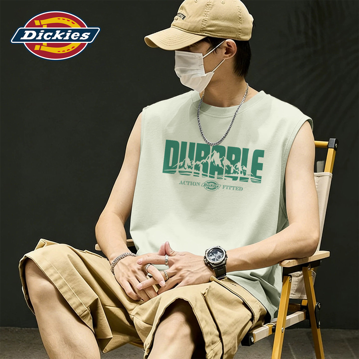 Dickies美式潮流印花背心男2026夏季新款宽松运动无袖上衣男生t恤