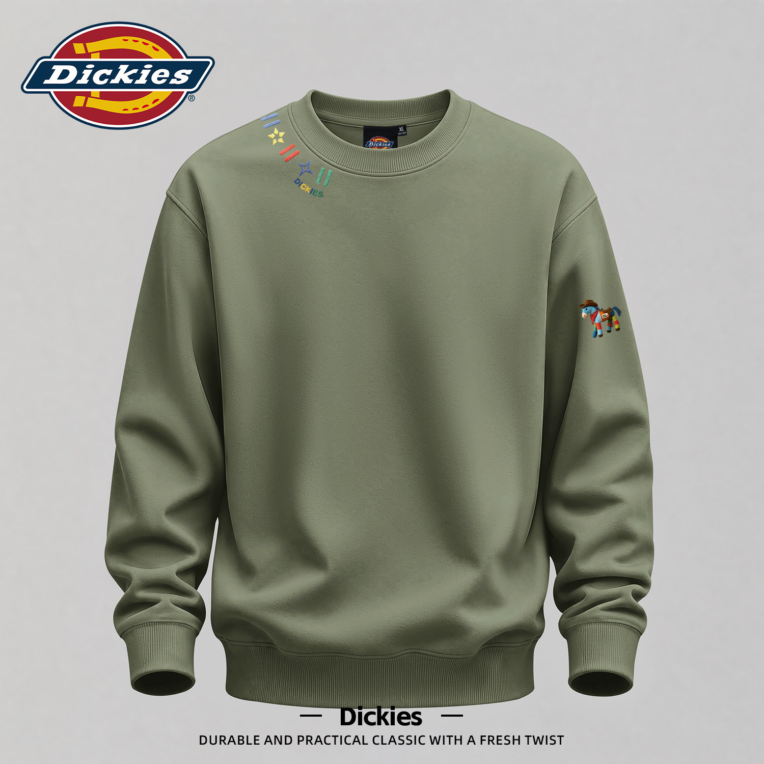 Dickies重磅卫衣男款2026秋季新款印花上衣休闲风潮流男装衣服潮