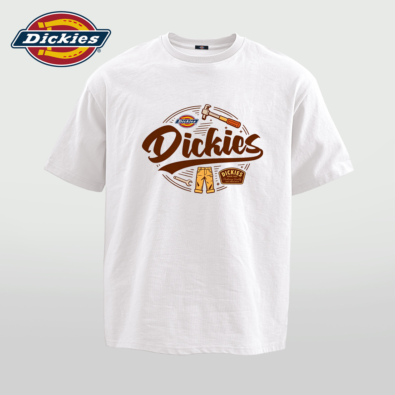 Dickies美式LOGO印花短袖T恤男白色百搭半袖衣服夏季新款纯棉体恤