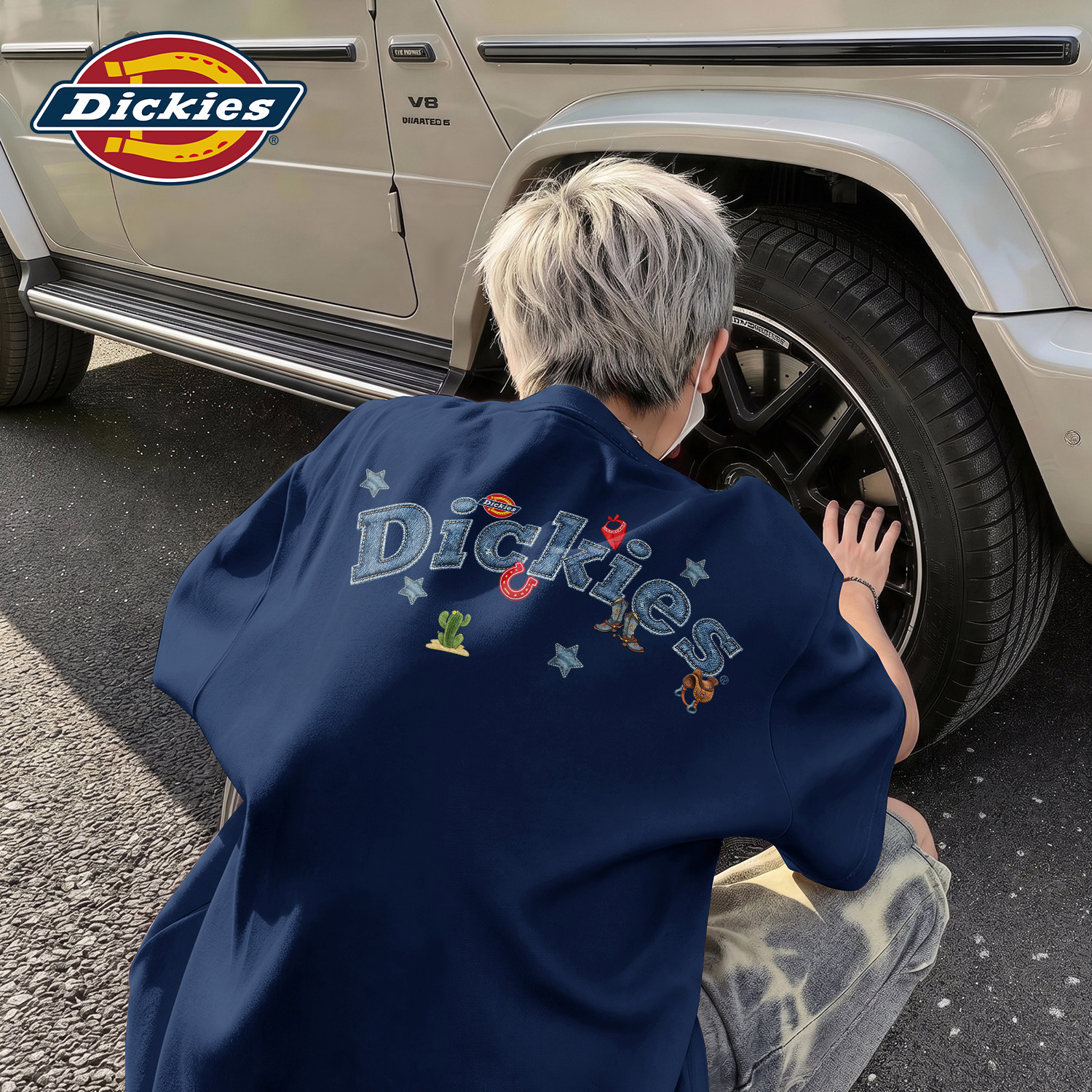 Dickies迪克斯纯棉字母印花短袖T恤男重磅美式夏季宽松情侣上衣男