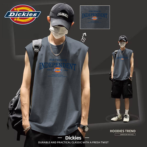 Dickies纯棉背心男2026夏季新款运动健身上衣时尚青少年无袖T恤男