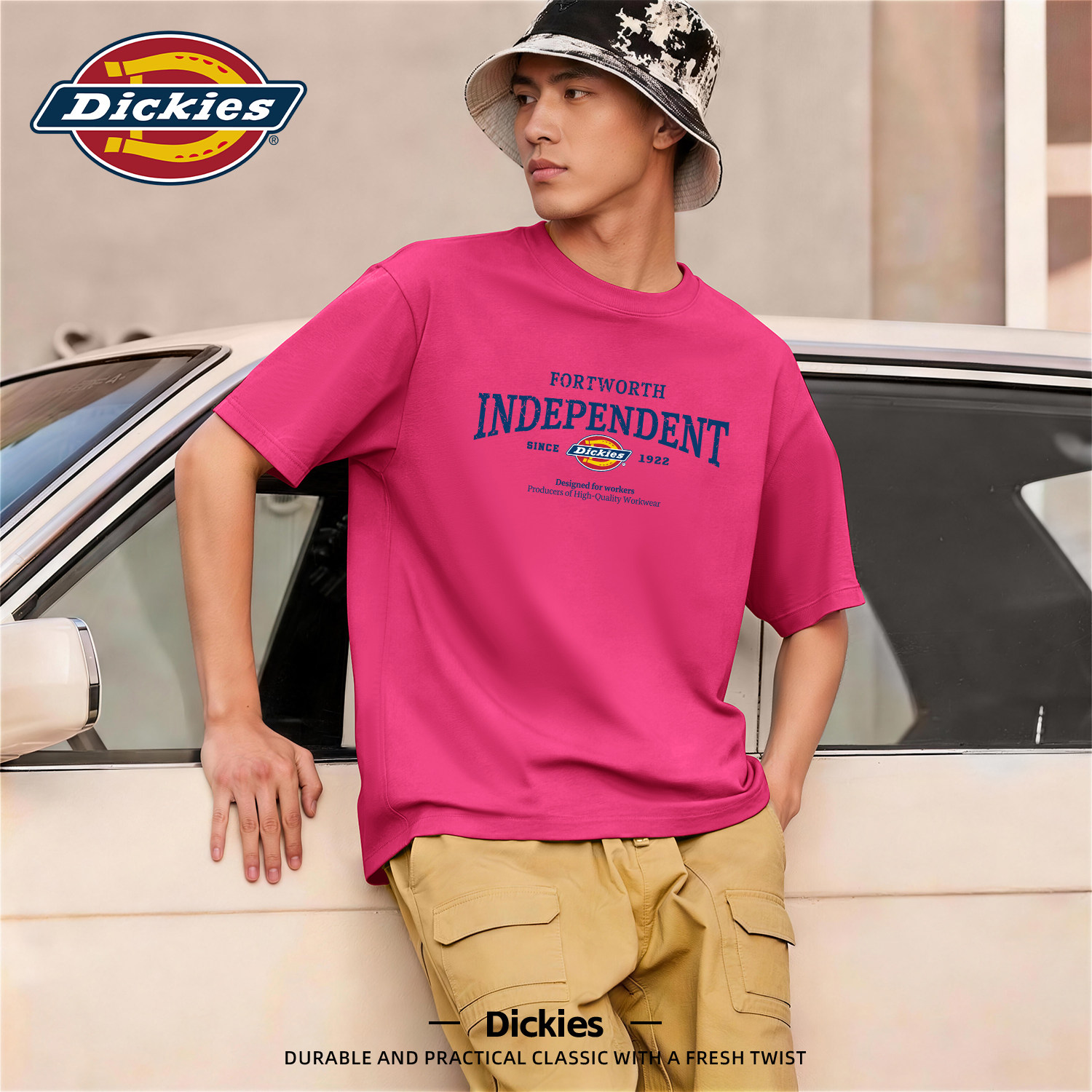 Dickies美式纯棉T恤男款潮流印花打底上衣夏宽松圆领百搭透气短袖