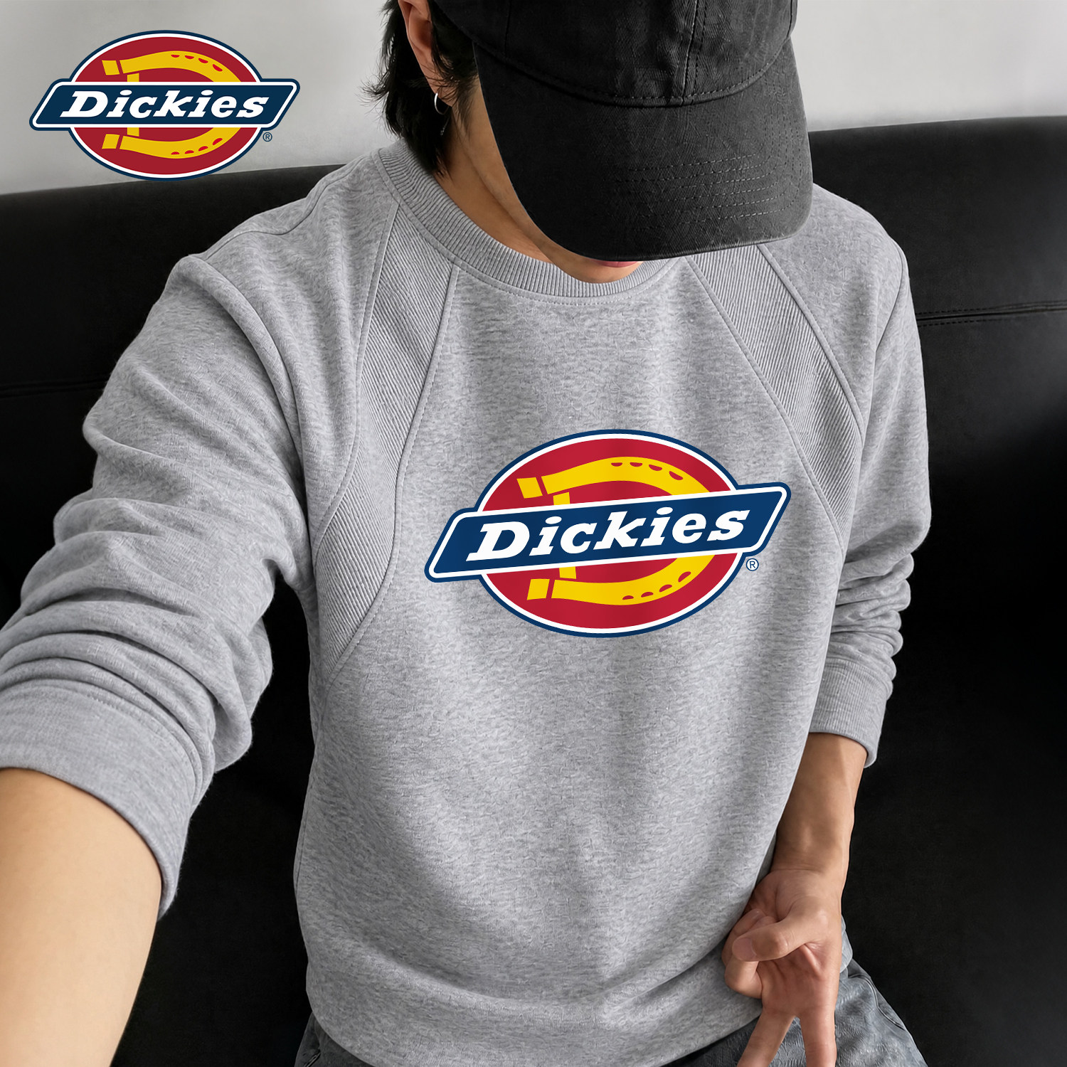 Dickies插肩长袖T恤男春秋解构款上衣青少年潮流2026秋季新款衣服