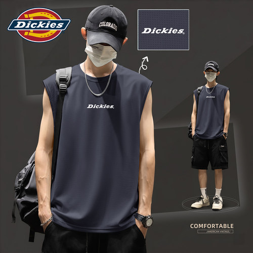 Dickies男士无袖背心夏薄款冰丝透气运动健身坎肩2026新款休闲T恤