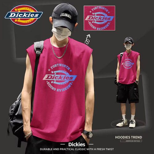 Dickies纯棉背心男2026夏季新款宽松运动无袖上衣潮青少年衣服男