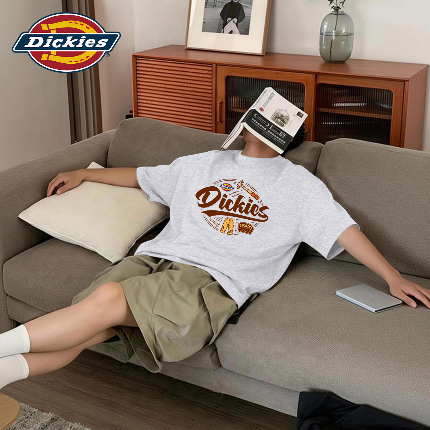 Dickies灰色纯棉短袖T恤男款重磅美式上衣2026夏季新款休闲体恤衫