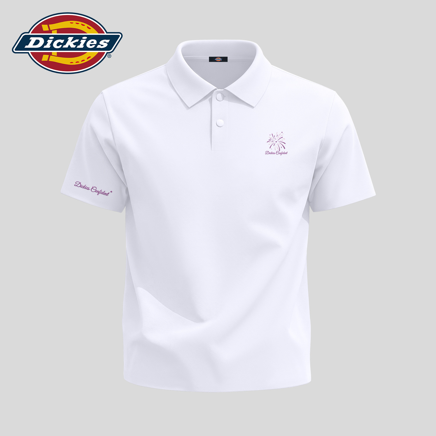 Dickies白色男士POLO衫夏季短袖冰丝凉感速干t恤透气翻领商务男装