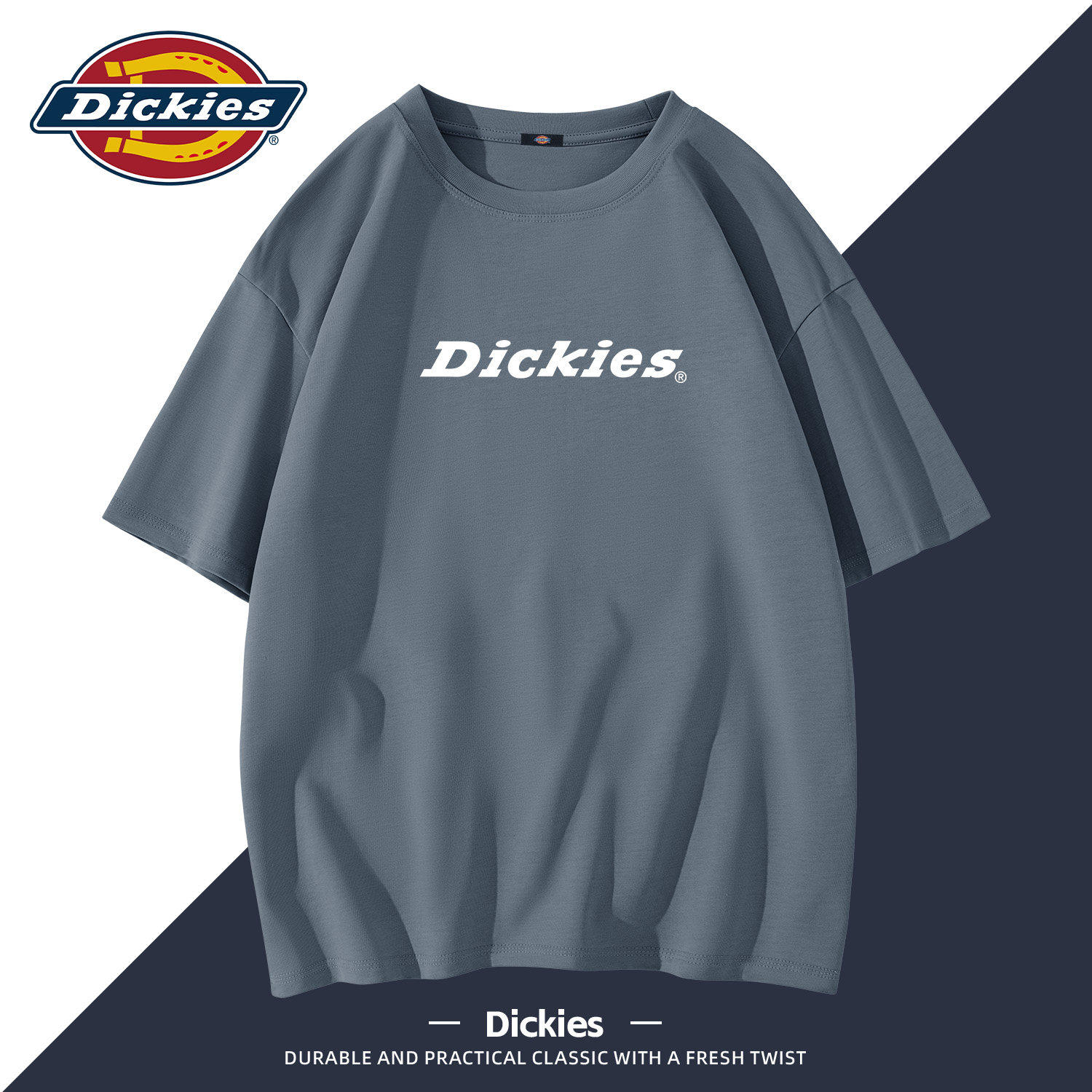 Dickies纯棉短袖t恤男款灰色百搭