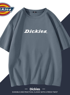 Dickies纯棉短袖t恤男款灰色百搭2026新款夏季潮流上衣学生半袖男