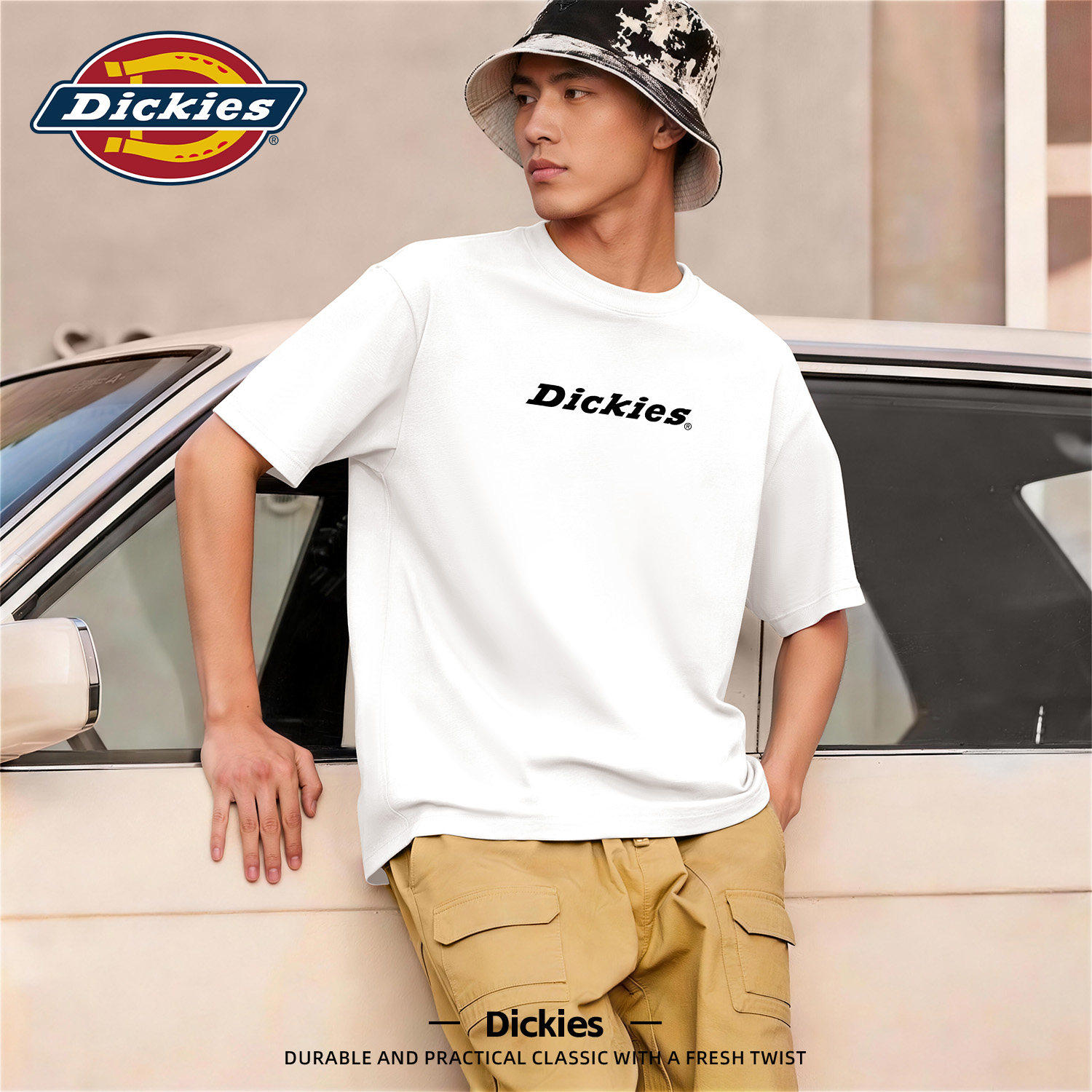 Dickies美式纯棉短袖t恤男士2026新款夏季重磅大码宽松休闲上衣男