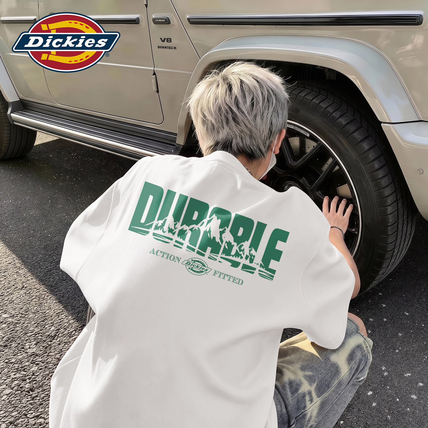 Dickies美式街头纯棉短袖T恤男款重磅宽松圆领印花上衣运动衣服男