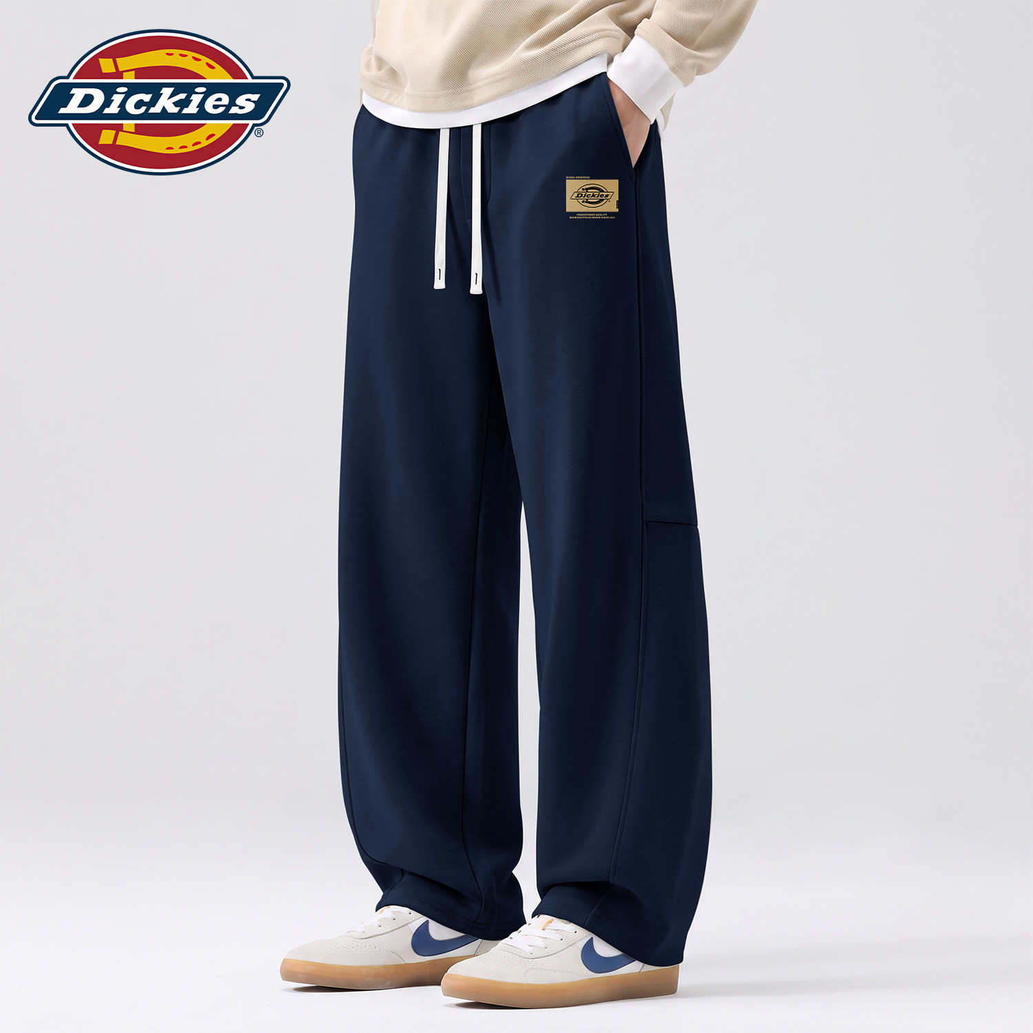 Dickies藏青色弯刀裤男款春秋款长裤简约时尚百搭运动裤男休闲裤