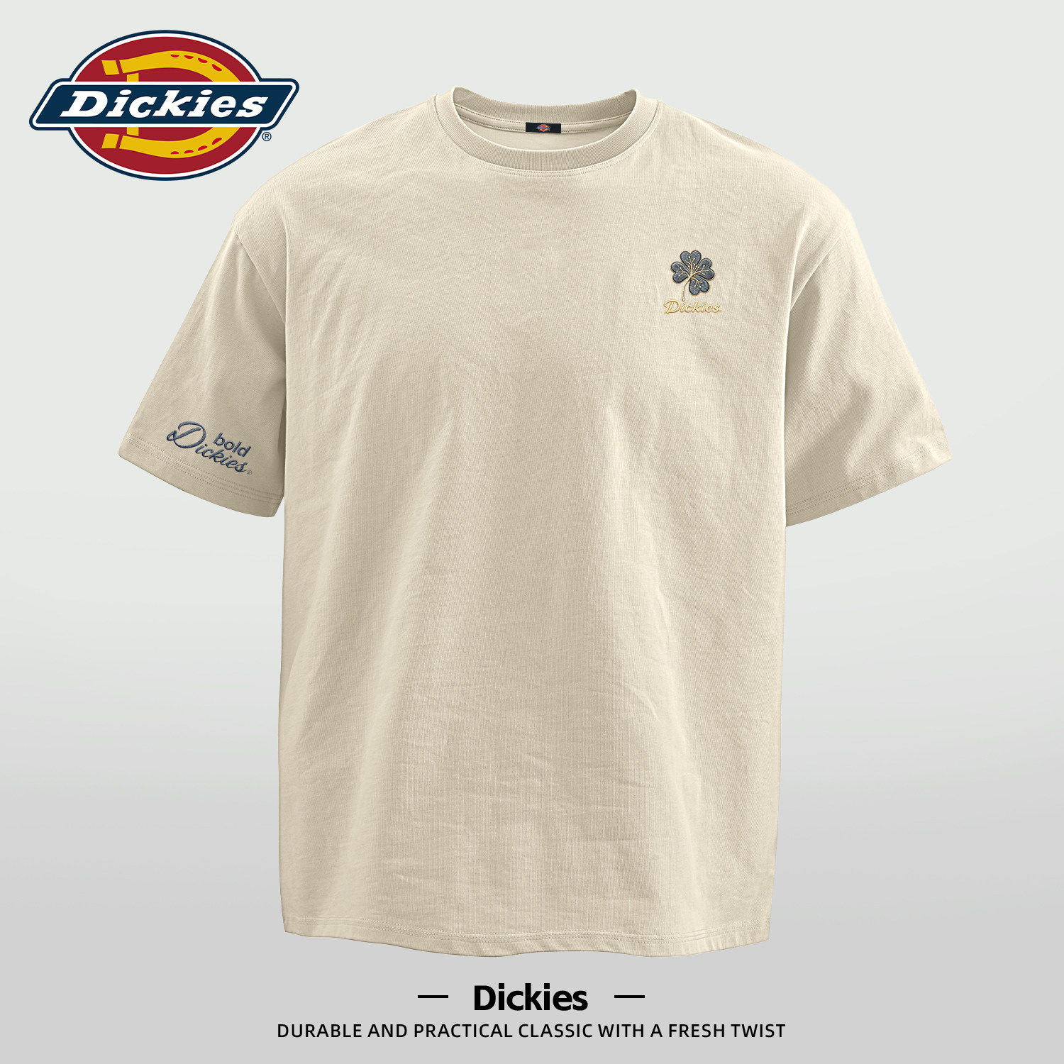 Dickies纯棉短袖T恤男夏季宽松圆领印花LOGO潮流舒适百搭休闲上衣