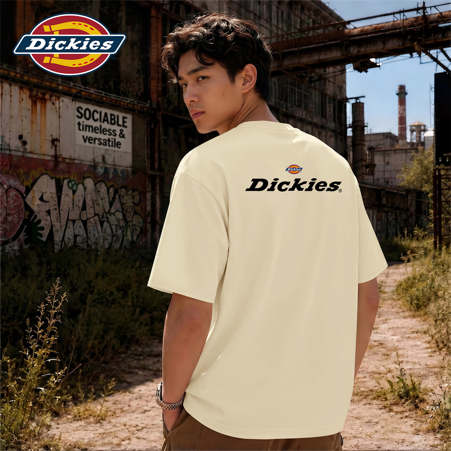 Dickies短袖T恤男士重磅宽松夏季美式LOGO印花宽松上衣潮牌男体恤