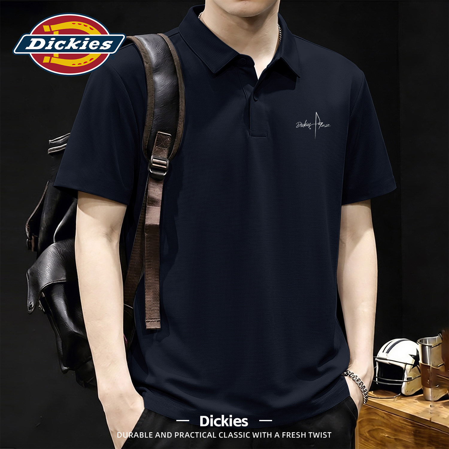 Dickies男POLO衫夏季短袖青少年通勤ootd上衣冰丝凉感速干男士t恤