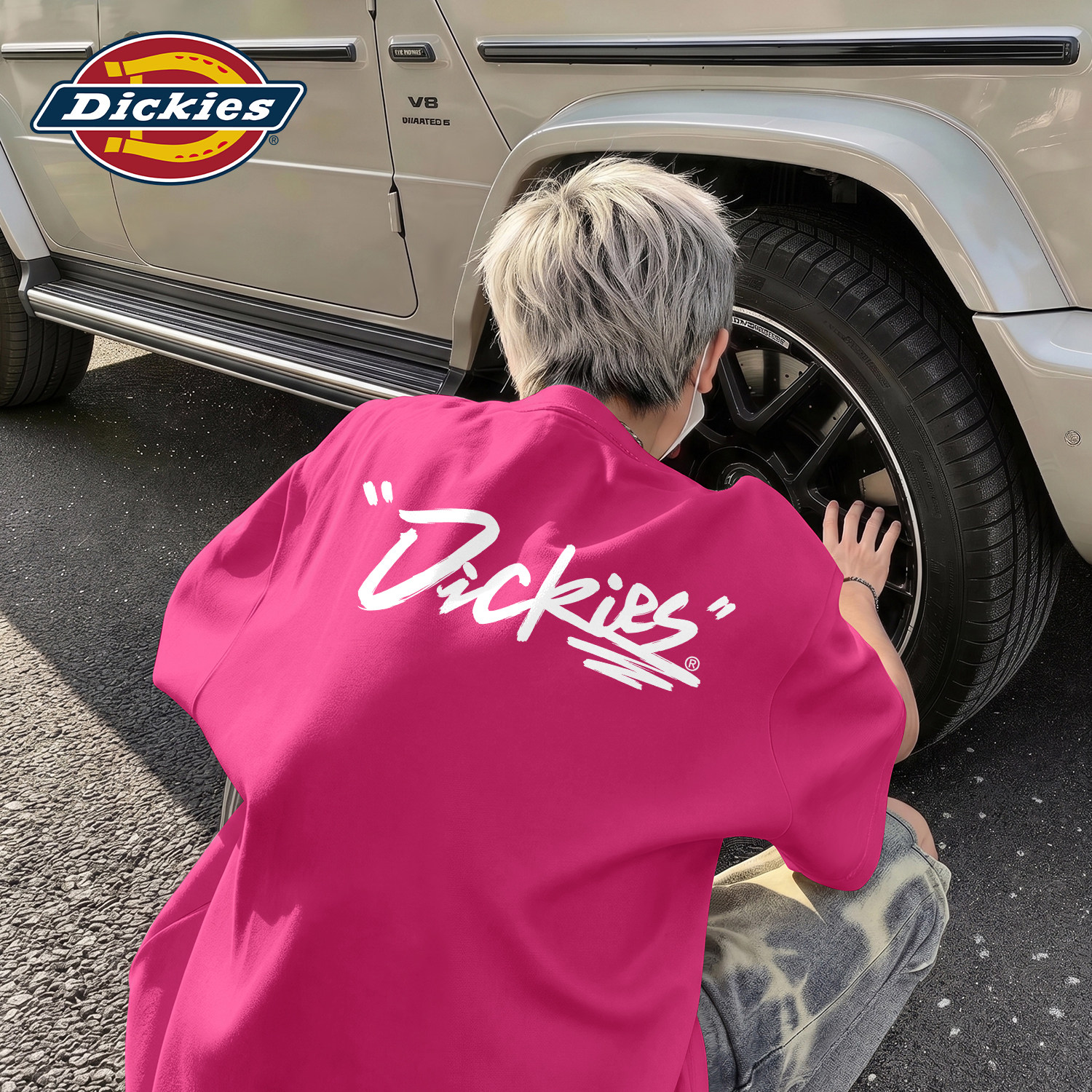 Dickies短袖T恤男款重磅圆领美式宽松体恤男字母印花潮牌休闲上衣