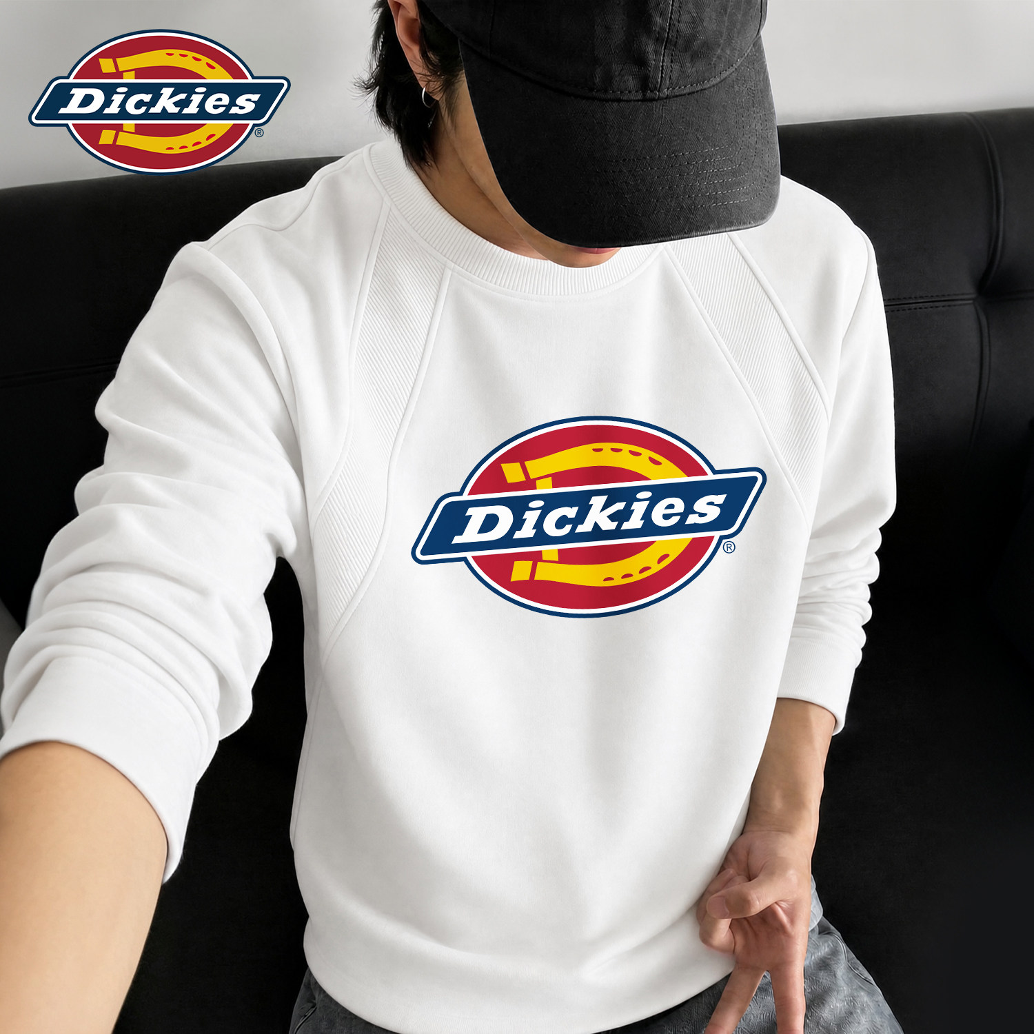 Dickies迪克斯长袖T恤男款秋季2026新款插肩衣服男圆领套头衫上衣