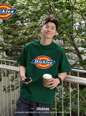 Dickies墨绿色短袖t恤男款夏季2026新款百搭小众休闲学生上衣服男
