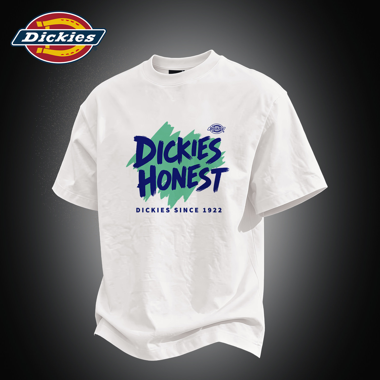 Dickies白色短袖T恤男美式潮流百搭纯棉上衣男青少年重磅宽松半袖