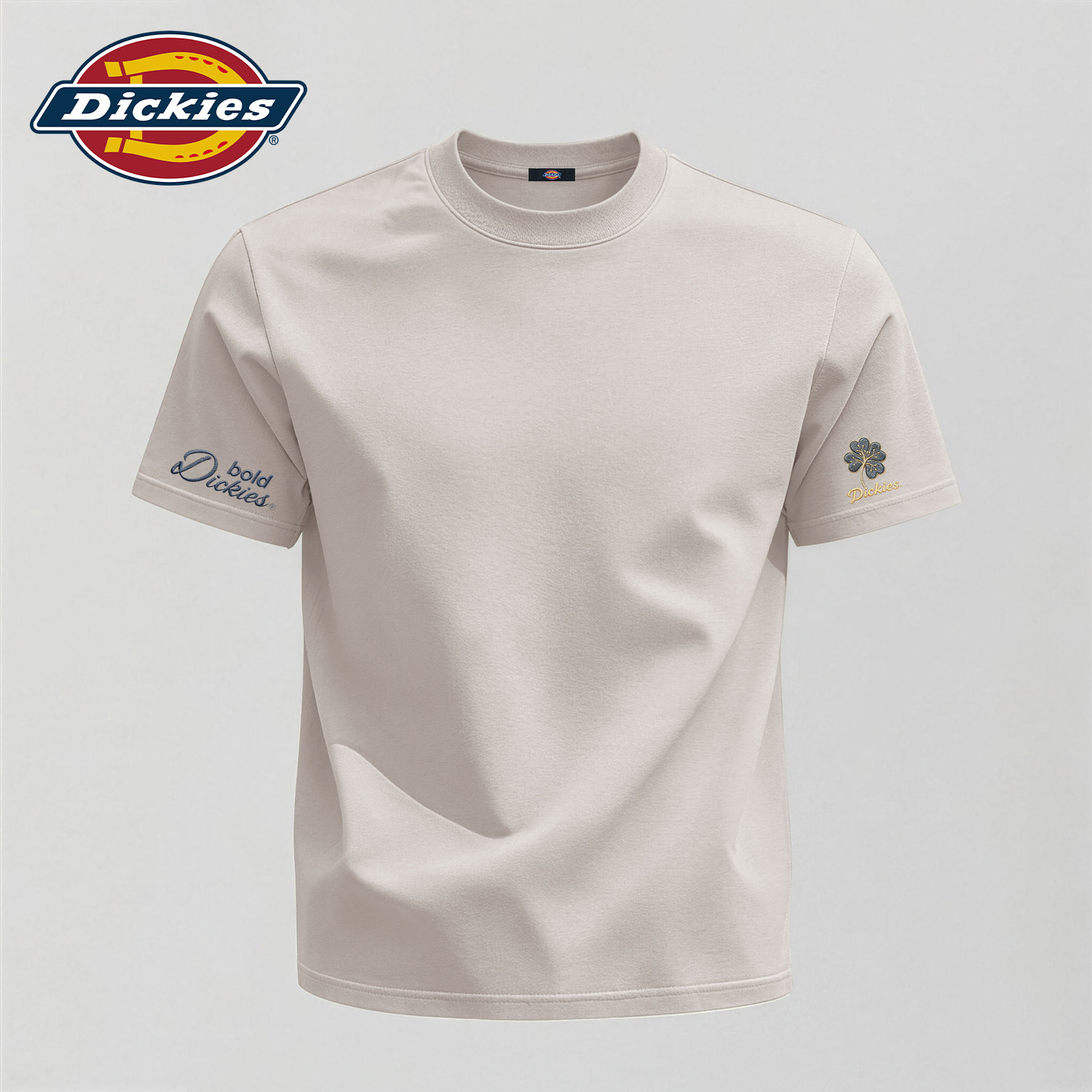 Dickies纯棉短袖T恤男夏季印花圆领宽松透气潮流百搭休闲打底上衣