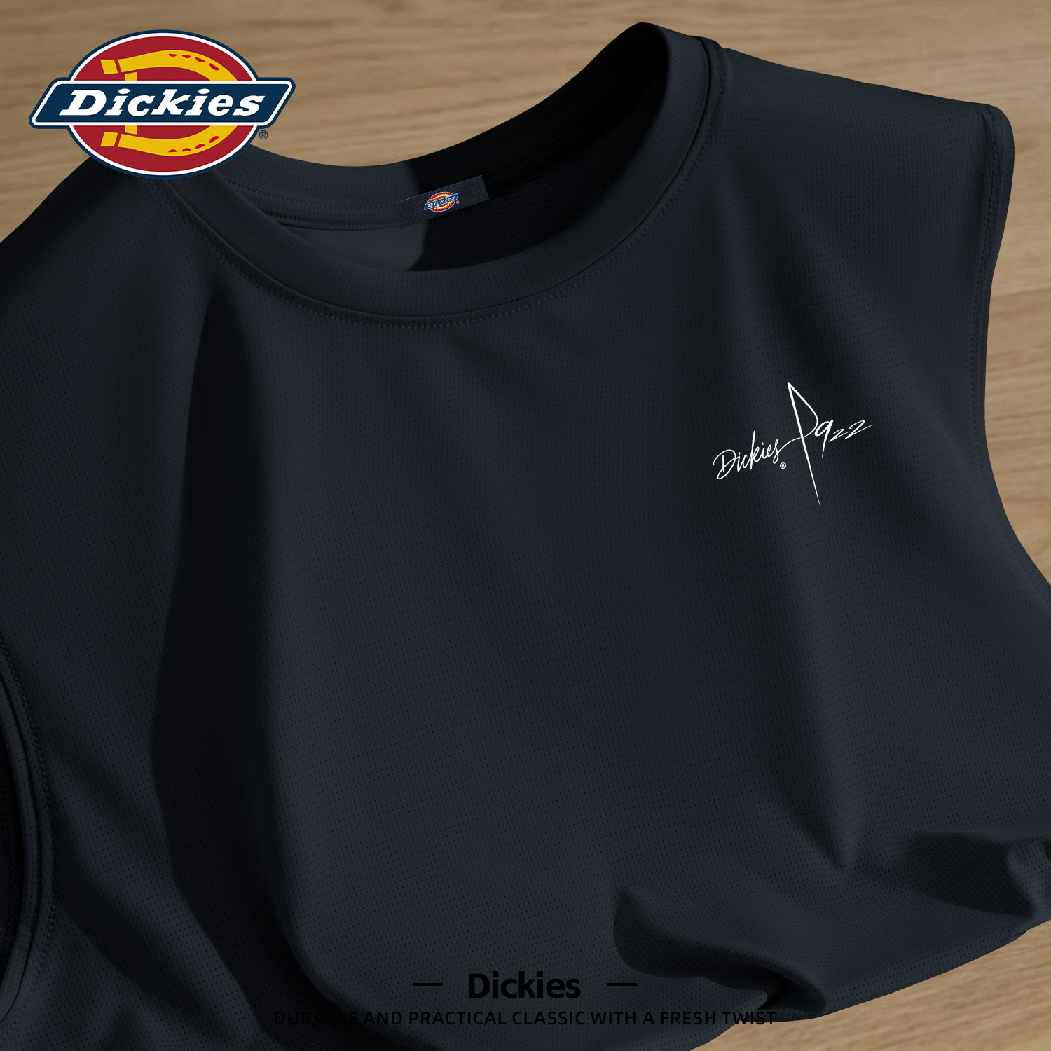 Dickies冰丝速干背心男2026新款夏透气运动休闲汗衫黑色无袖上衣