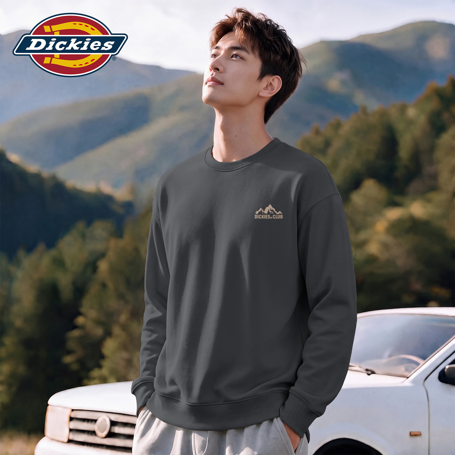 Dickies美式卫衣男重磅2026秋季新款宽松圆领上衣男青少年秋衣服
