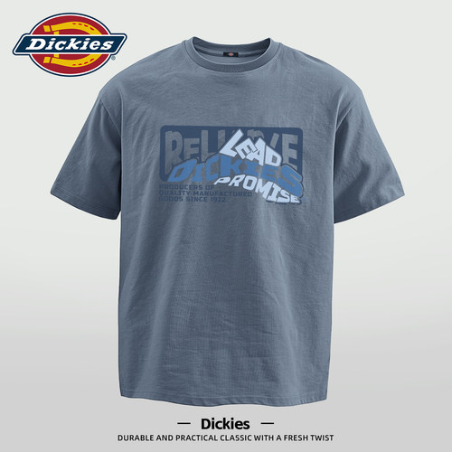 Dickies重磅纯棉短袖T恤男2026夏季新款上衣大码宽松复古潮牌半袖