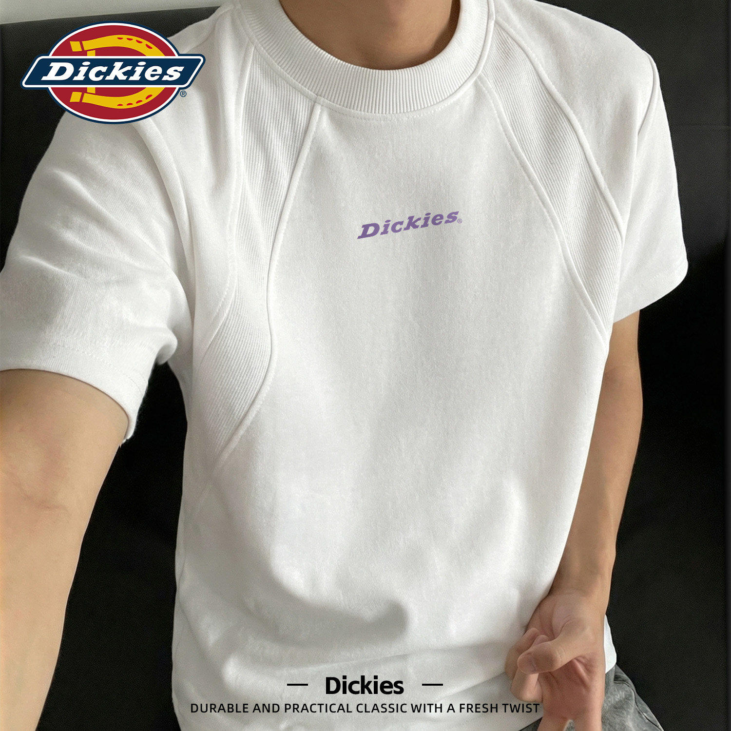 Dickies短袖T恤男款插肩重磅夏季上衣学生男2026新款夏装衣服男生